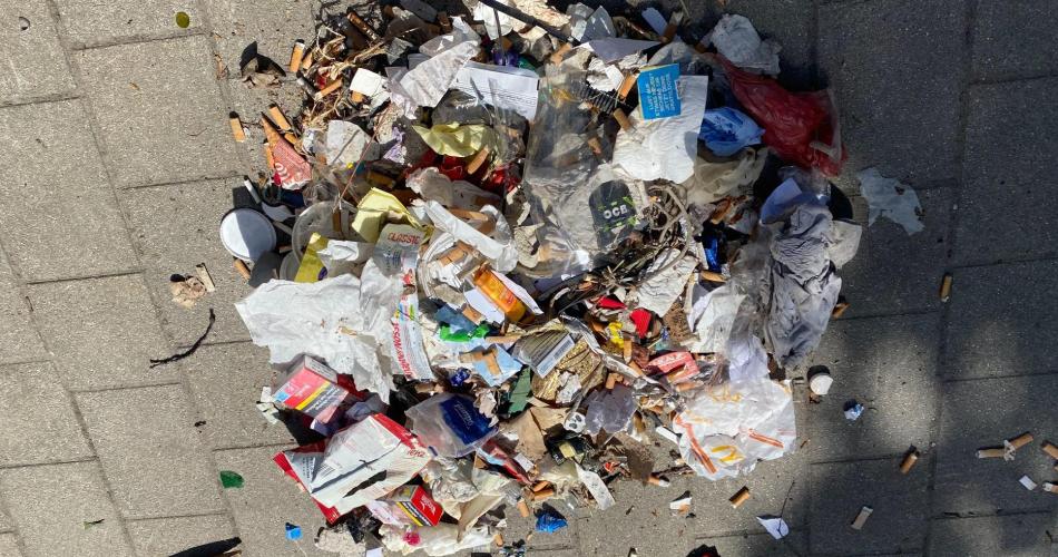 Müllsammlung von einem Tag